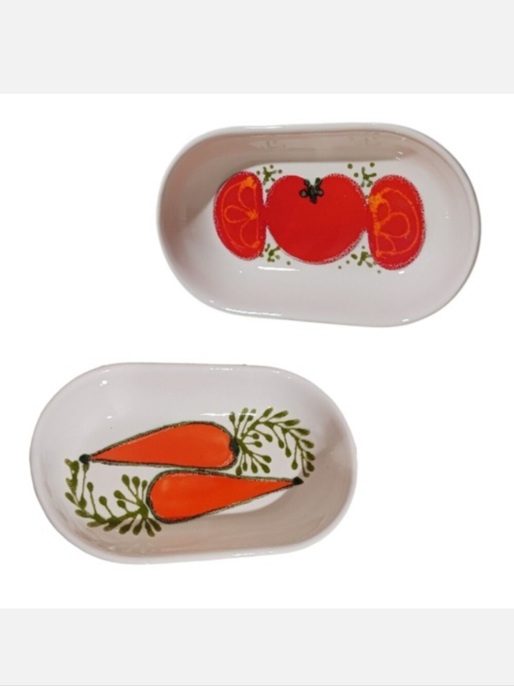 Vintage Ardencraft Handmade Serving  Dishes (2) Signed Hand Painted